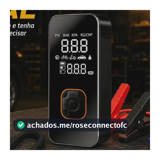 Compressor de ar Portátil Bateria Conector Veicular Bivolt 150 Psi Power Bank E Auxiliar De Partida Mais Emergencial