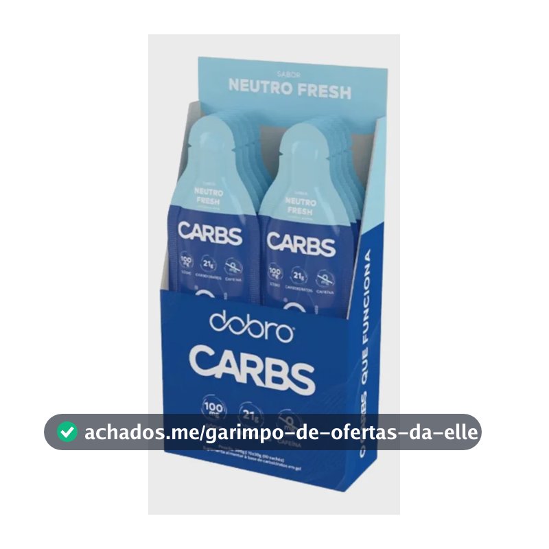 Suplemento em gel Dobro CARBS Carboidratos sabor neutro Sem Cafeína 10x30g