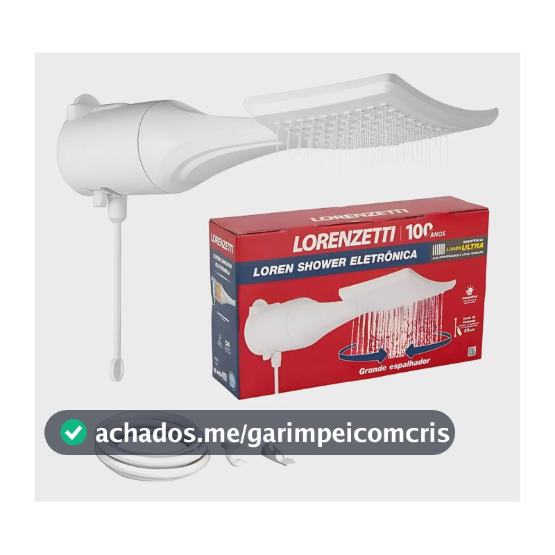 Chuveiro Loren Shower Eletronico Ducha Lorenzetti Cor Branco Potência 5500 W Voltagem 127