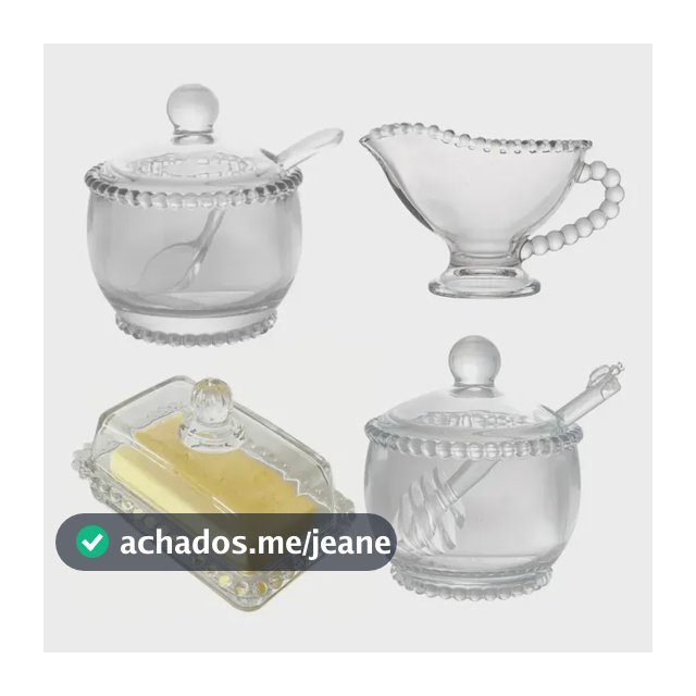 Jogo P/ Servir Café Chá Borda Perola Bolinhas Pearl Wolff Mesa Posta Kit 4 Pçs Açucareiro Meleira Molheira Manteigueira