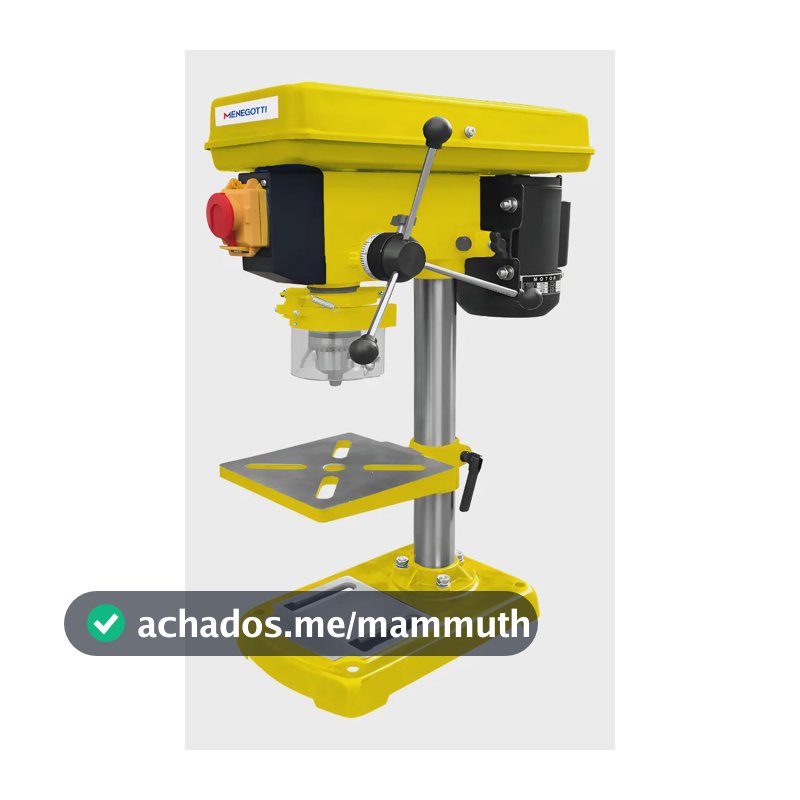 Furadeira De Bancada Mandril 5/8 500w Menegotti Mfb-16 Cor Amarelo