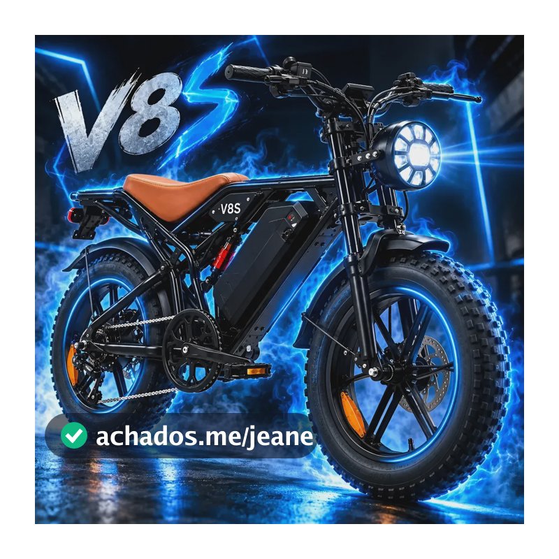 Bicicleta Bike Eletrica V8 S V9 750w 32km Freio Hidraulico Preto 20