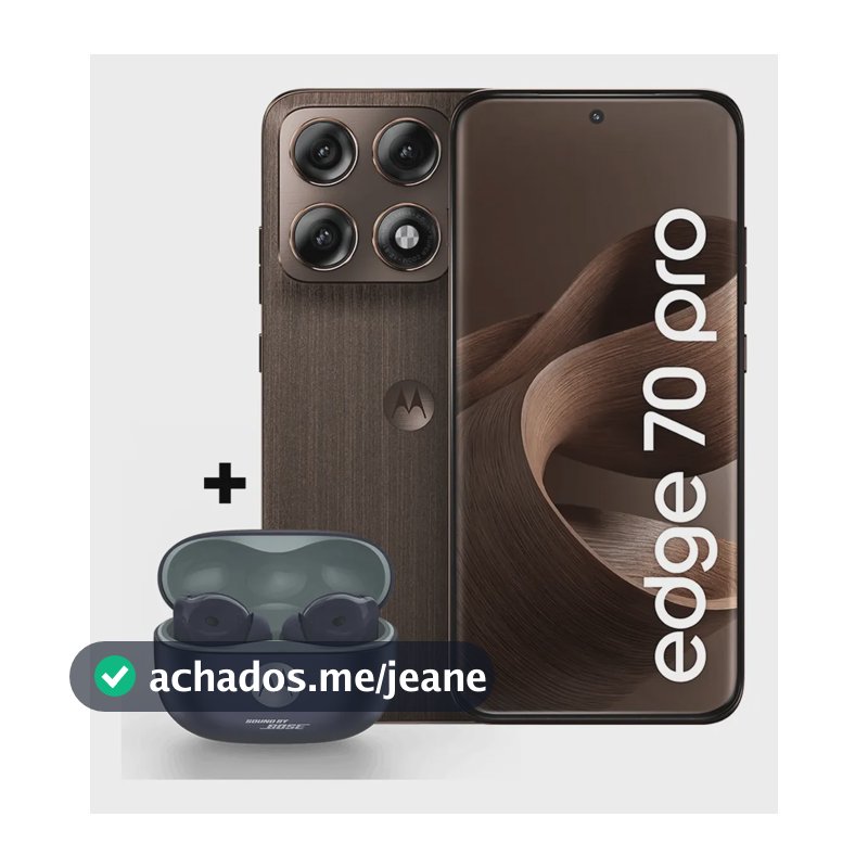 Kit Smartphone Motorola Edge 70 Pro 5g 256gb Madeira + Moto Buds 2 Plus Bose Azul Marinho