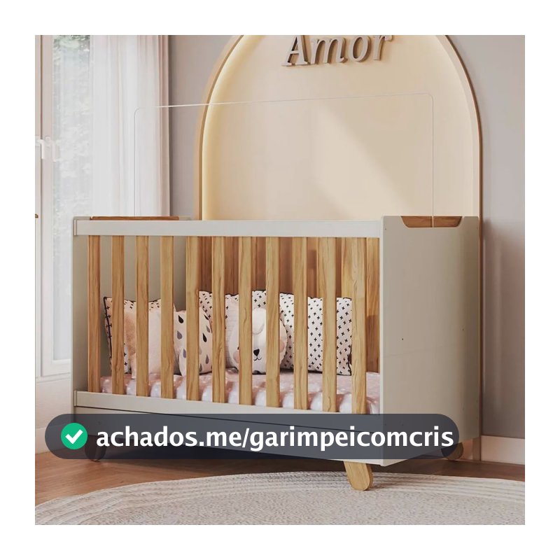 Berço Convencional Espresso Móveis Levy Off-white/amêndoa