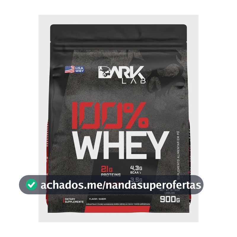 Whey Protein Concentrado 100% 900g Refil Dark Lab Sabor Baunilha