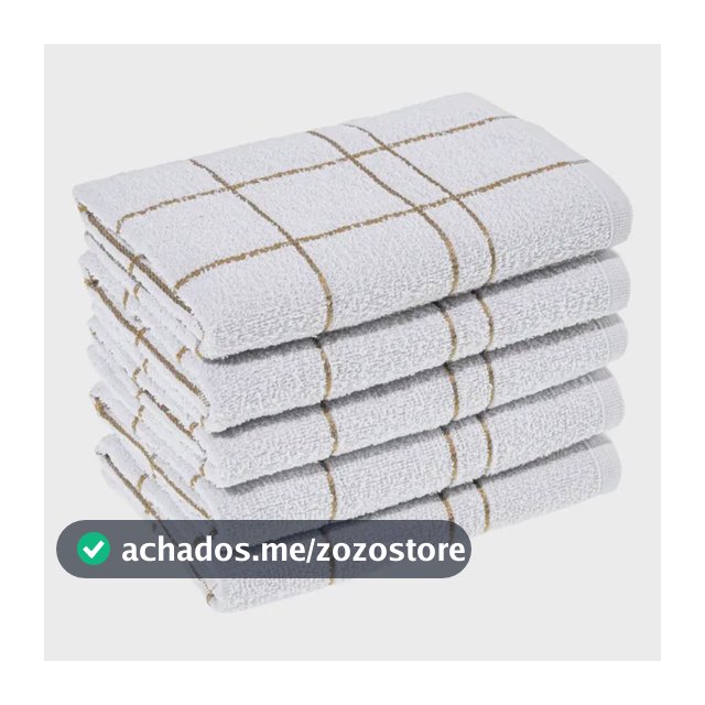 Kit 5 Pano Cozinha Louça Algodão Xadrez Branca Alta Absorção Branco Xadrez