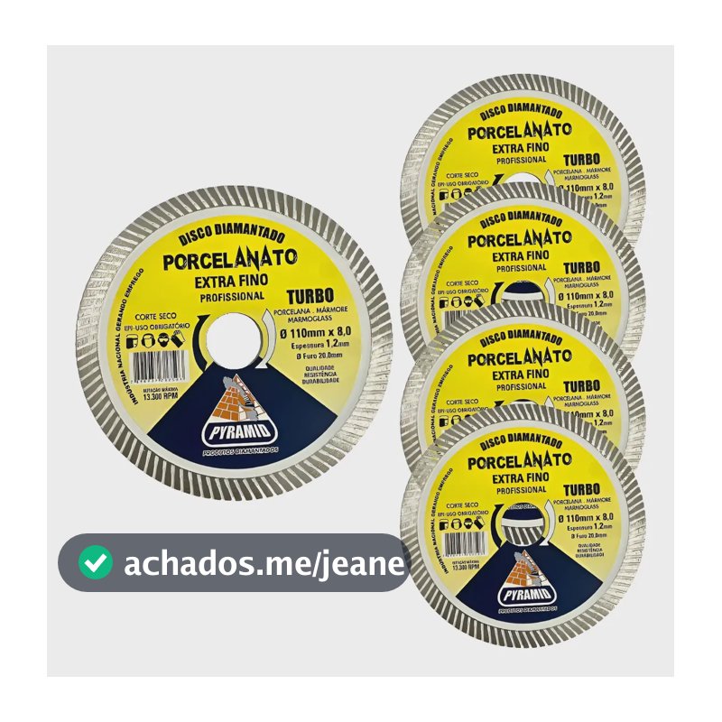 5 Discos Turbo Extra Fino 110mm Porcelanato P/ Makita Branco