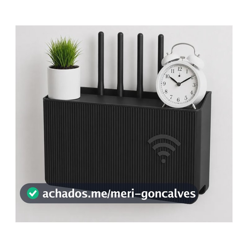 Suporte Para Roteador Modem Wi-fi Adesivo Organizador Preto