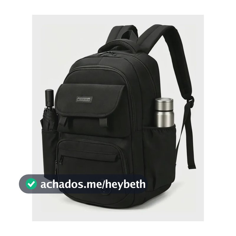 Mochila Reforçada E Impermeável Para Viagem Mochila Preto Liso