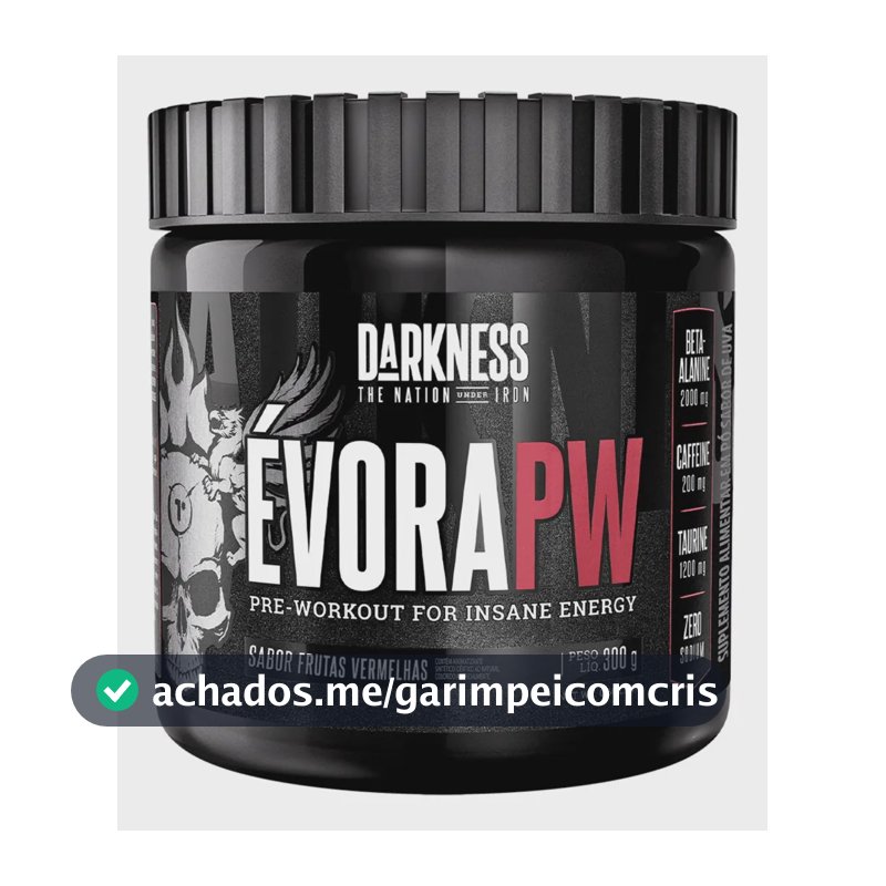 Suplemento em pó Darkness Pré Treino Alanina Évora PW sabor Frutas vermelhas x 300g
