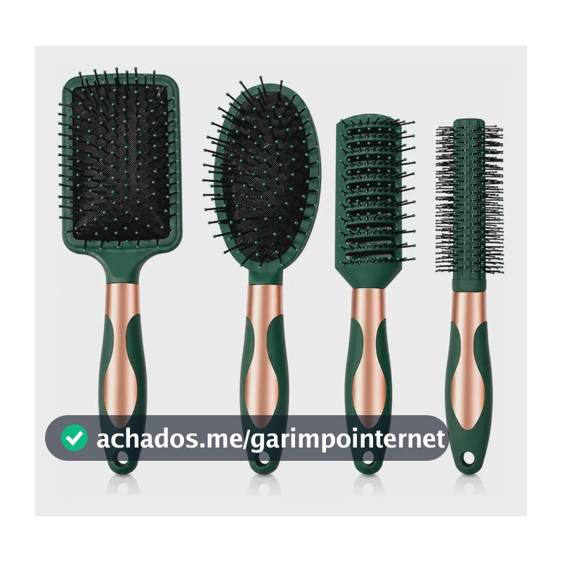 4 Peças Escovas De Cabelo Escova De Cabelo Profissional Verd Verde