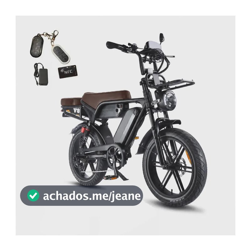 Bicicleta Elétrica V8 Ultra S 1000w 2 Baterias 48v Marrom-claro 20