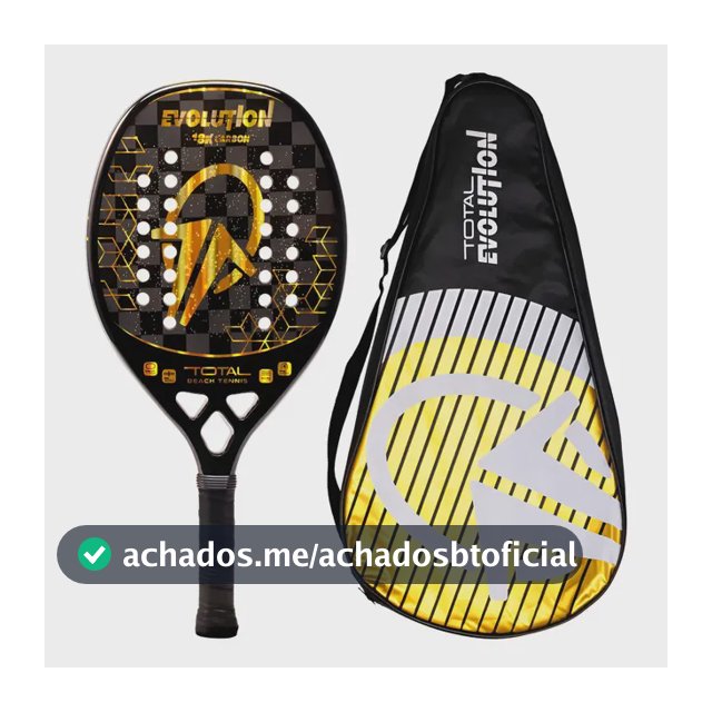 Raquete Beach Tennis Carbono 18k Total Evolution Golden Cor Dourado Ano 2026 | Leve E Equilibrada