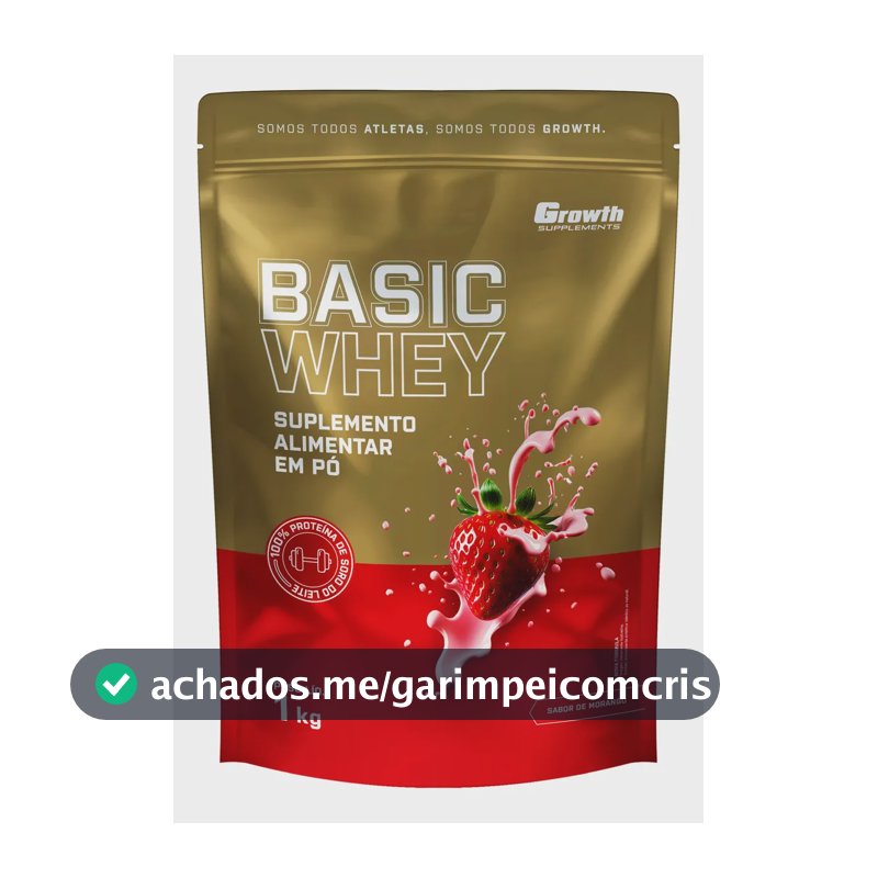 Basic Whey 1kg Growth Supplements Morango