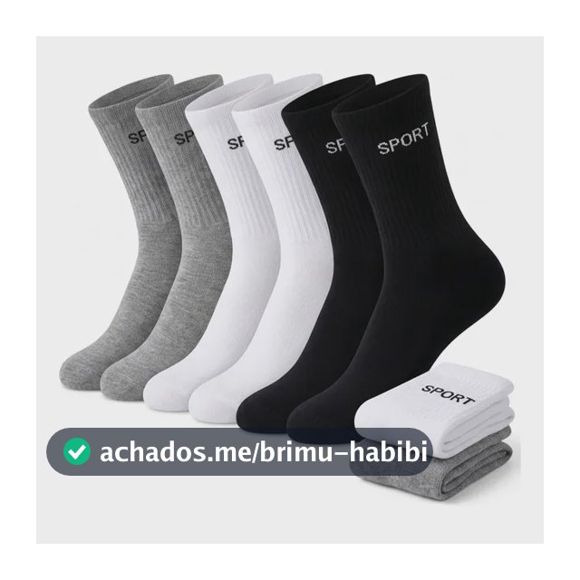 12 Pares De Meias Masculinas Cano Alto Grossa Algodão Oferta Sortido 36 Ao 44