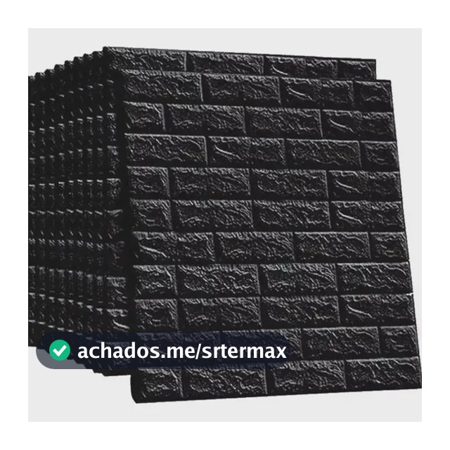 Kit 10 Placas De Parede 3d Tijolinho Adesivo Lavavel 70x77cm Preto