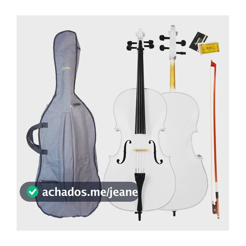 Violoncelo Iniciante 4/4 Orquezz Branco Brilhante  - Z-104b