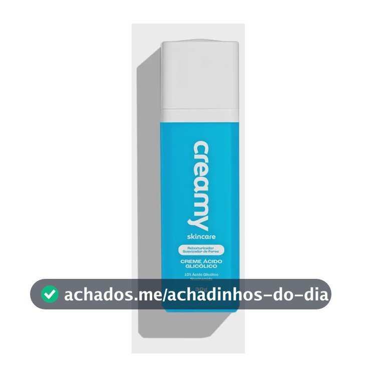 Creamy Skincare Ácido Glicólico 30g | Reduz Poros Dilatados, Melhora A Pele, Hidratação Profunda E Intensa, Controla O Brilho Excessivo | Todos Os Tipos De Pele, Noturno