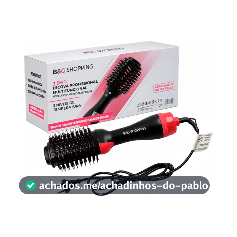 Escova Secadora Elétrica Profissional Seca Alisa E Modela B&G SHOPPING