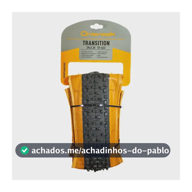Pneu 29x2.25 Transition Preto Kevlar Tubeless Mtb 60 Tpi Cor Preto Faixa Marrom