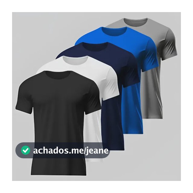Kit 5 Camisetas Básicas Masculina Dry Fit Premium Academia