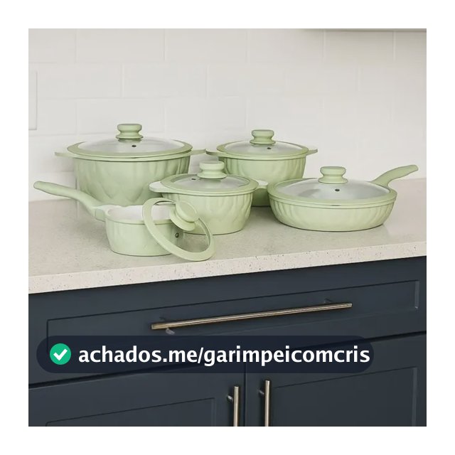 Conjunto Panelas Antiaderente Cerâmica Indução Verde 5 Peças Verde-claro