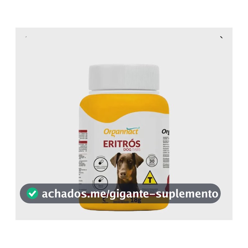 Eritrós Dog Tabs 18g Organnact Suplemento Vitaminas Cães Tamanhos