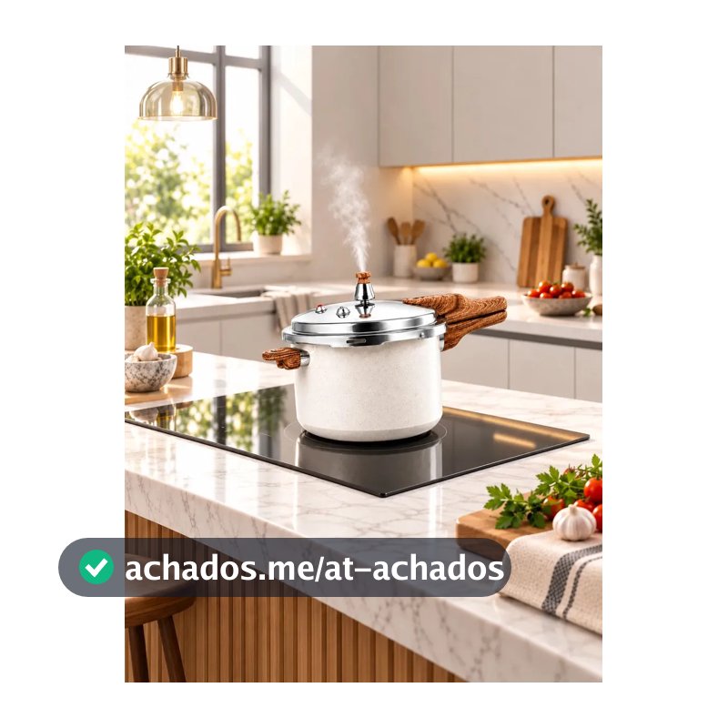 Panela Pressão Cerâmica Antiaderente 4,2 Litros Indução e Fogão Tradicional 4 Válvulas De Segurança Starhouse