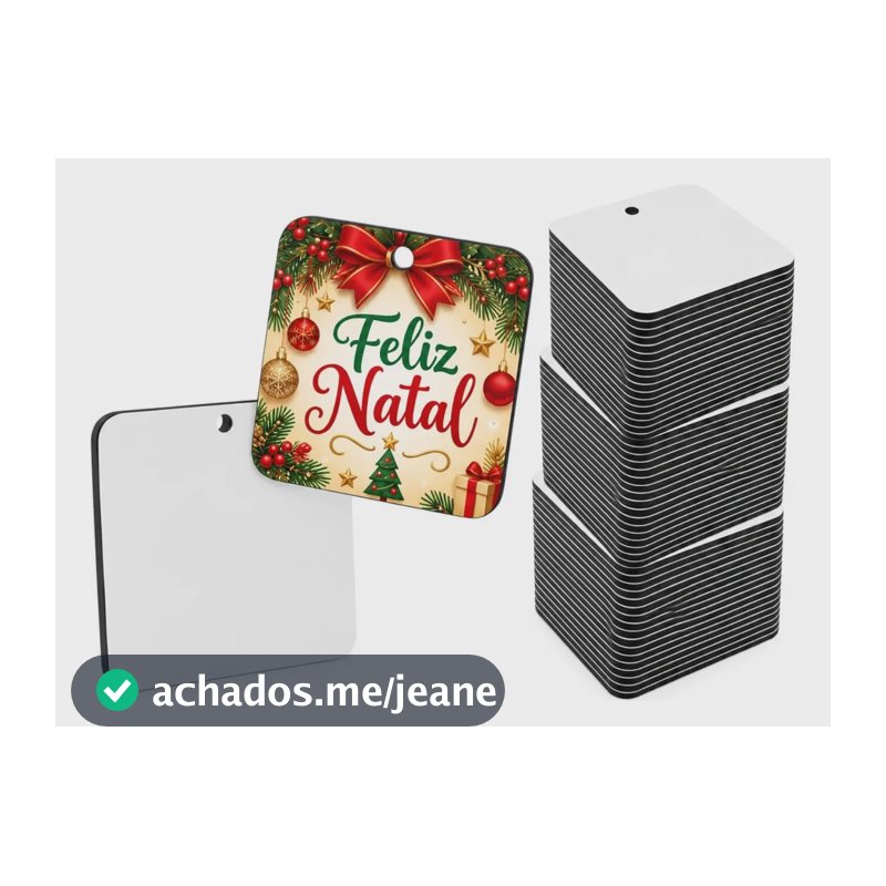 Kit 100 Chaveiros Para Sublimação Formato Quadrado Em Mdf Branco