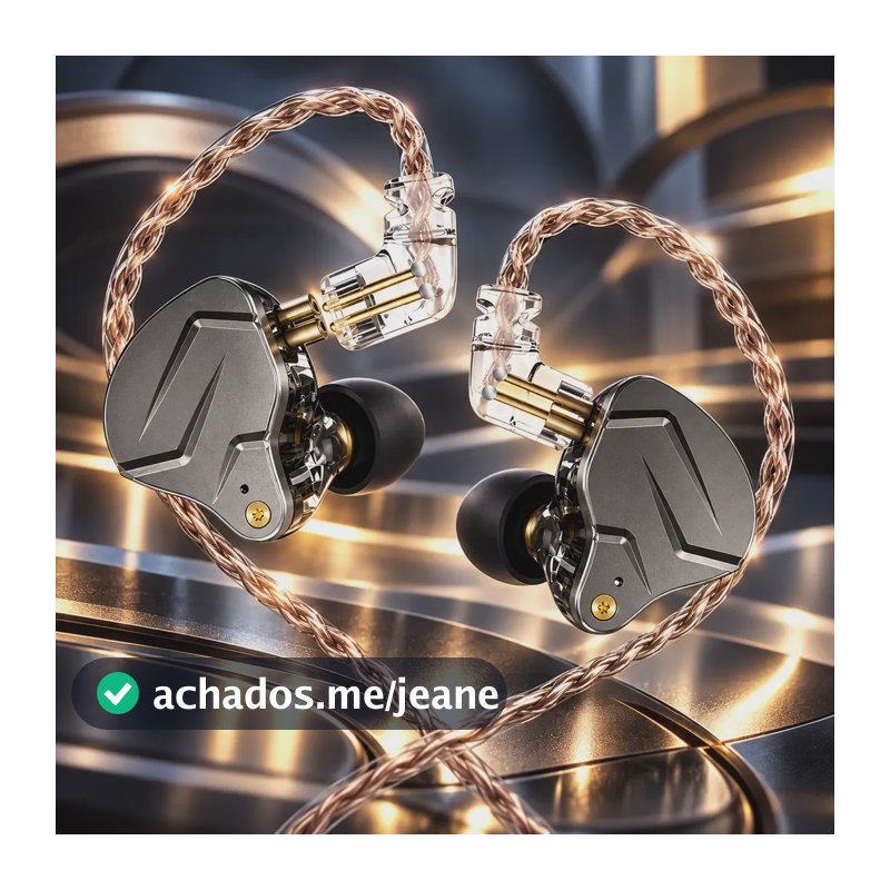 Fone De Ouvido In-ear Kz Zsn Pro Retorno Palco Dj Sem Mic Gray