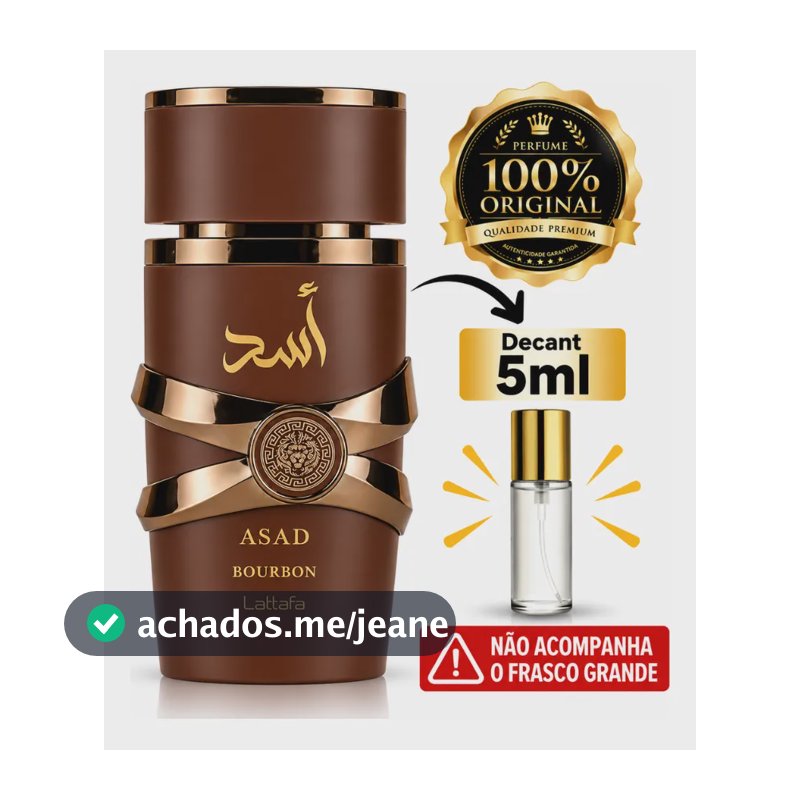 Perfume Arabe Masculino Asad Bourbon Lattafa 5ml