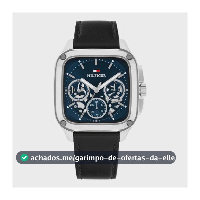 Relógio masculino Tommy Hilfiger Herald 1710756 em couro 39 mm preto