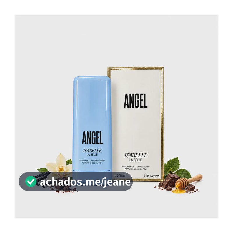 Creme Hidratante Corporal Perfumado Angel Isabelle La Belle 200ml Unissex Loção para o Corpo Fragrância Doce Gourmand Baunilha Chocolate e Mel Hidratação e Perfumação para Homens e Mulheres