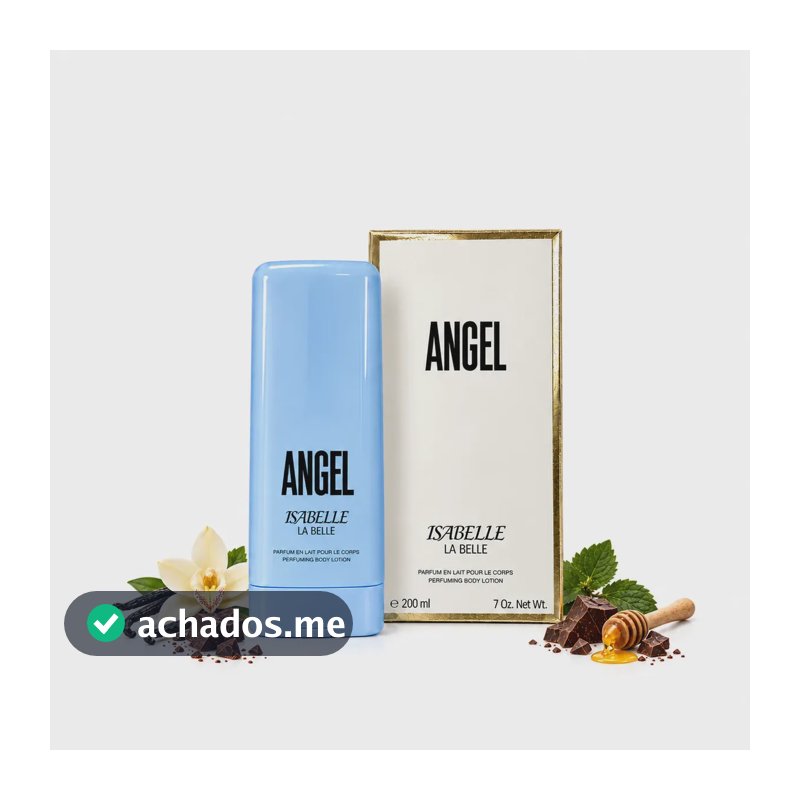Creme Hidratante Corporal Perfumado Angel Isabelle La Belle 200ml Unissex Loção para o Corpo Fragrância Doce Gourmand Baunilha Chocolate e Mel Hidratação e Perfumação para Homens e Mulheres