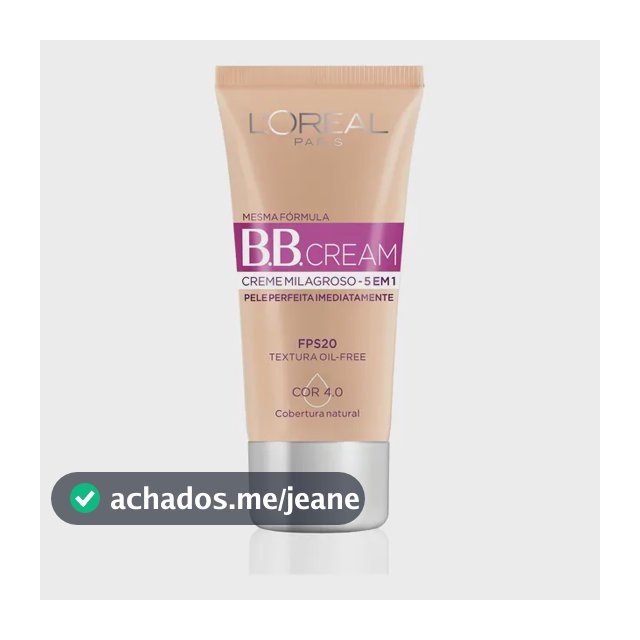 L'Oréal Paris Dermo Expertise BB Cream, Creme Milagroso 5 em 1, Cobertura Natural, Hidrata e Uniformiza a Pele, Oil Free, FPS 20 e Acabamento Matte, 30ml