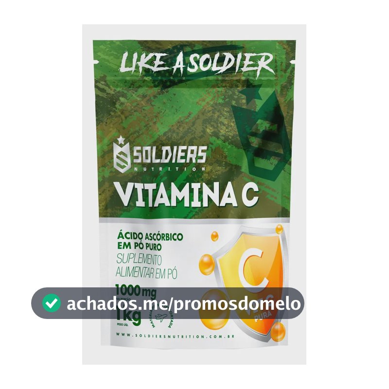 Vitamina C Em Pó Ácido Ascóbico 1Kg 100% Puro Soldiers Nutrition Bem-Estar Energia