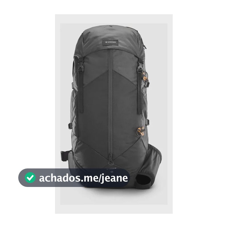 Mochila Masculina De Trekking Trek100 50 Litros Cor Cinza-carbono