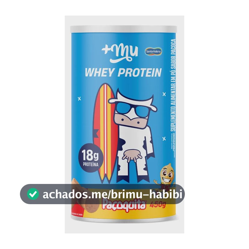 Proteína do soro do leite Whey concentrado +mu - chocolate com em pó sabor Paçoquinha x 450g