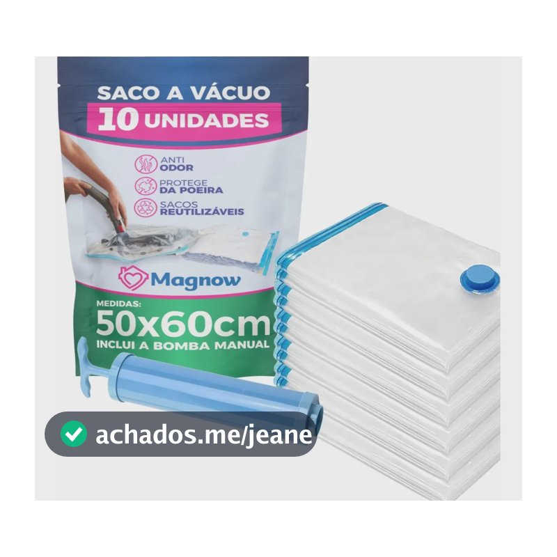 Kit 10 Sacos A Vácuo Magnow 50x60cm Com Bomba Manual Incluso