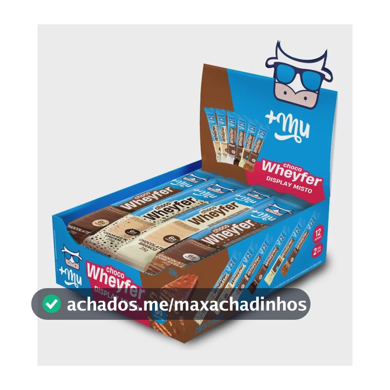 Whey protein +Mu Chocowheyfer em barra de cereais sabor Mix x 300g 12 un