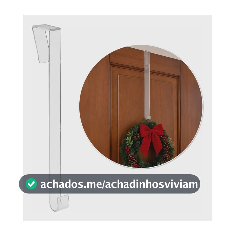 Suporte Porta Para Guirlanda Natal Gancho 36cm Em Acrílico Acrílico Transparente