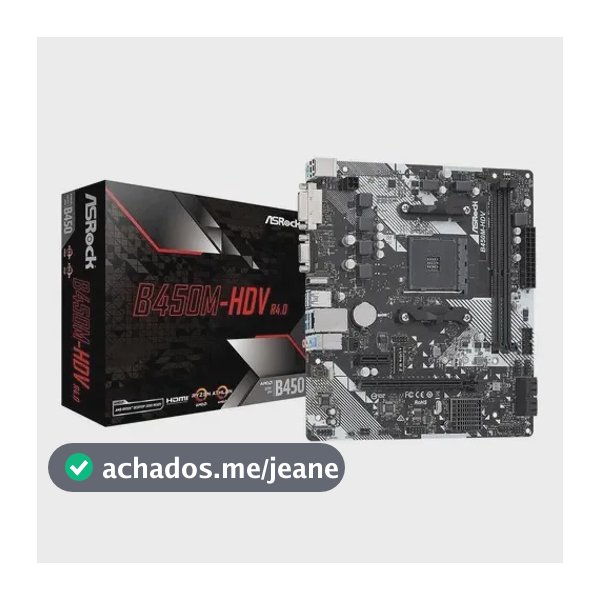 Placa Mãe Asrock B450m-hdv R4.0 B450 Amd Am4 Matx Ddr4 Preto