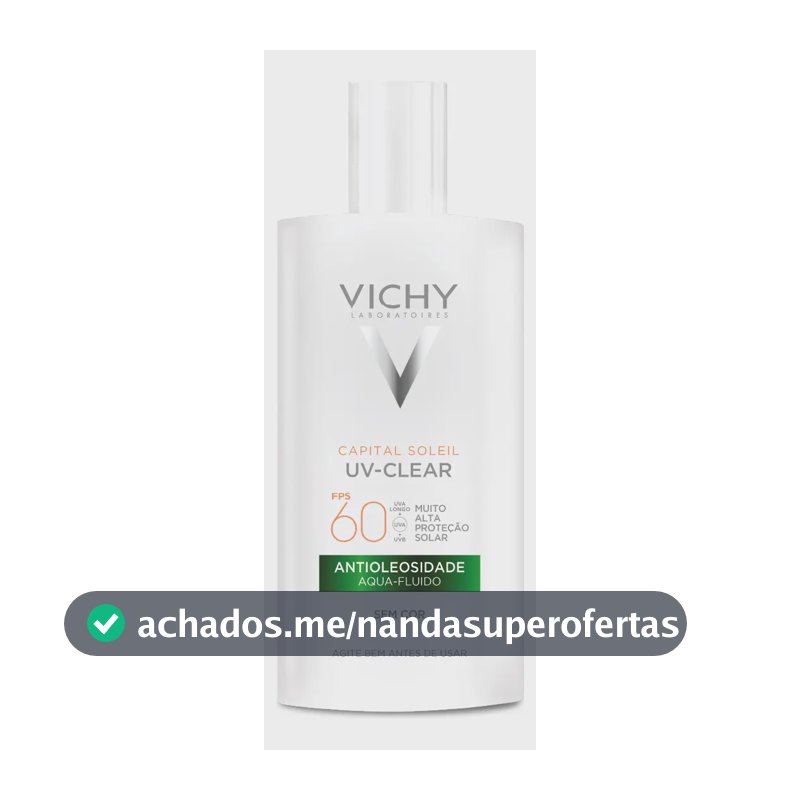 Protetor Solar Facial Sem Cor Antioleosidade Toque Seco FPS 60 Reduz Acne e Poros Acabamento Invisível Com Niacinamida Ácido Salicílico Capital Soleil UV-Clear Vichy 40g