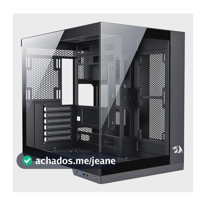 Gabinete Gamer Redragon Wideload Pro Ca-604b-Pro Preto Mid Tower Vidro ATX