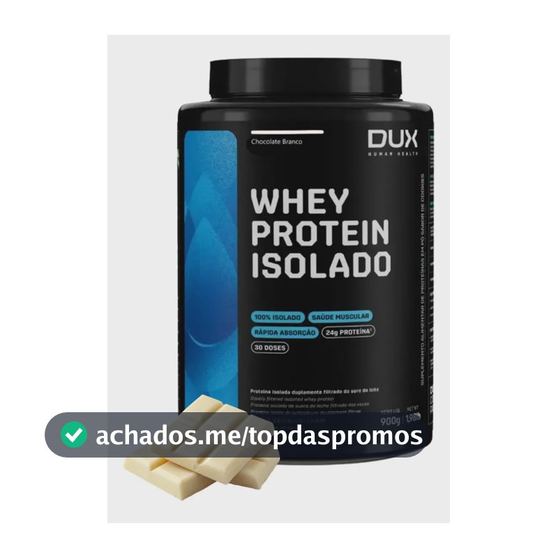 Whey Protein Isolado (900g) Dux Nutrition Sabor Chocolate Branco
