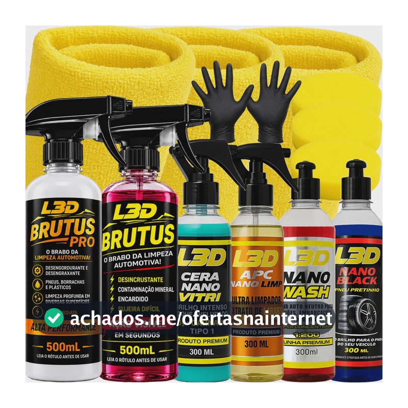 Kit Limpeza Automotiva Cera Carnaúba Removedor Chuva Acida