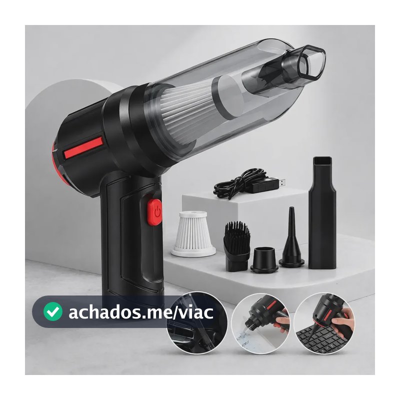 Mini Aspirador De Pó Portátil Recarregável Soprador Usb Automotivo 3em1 Sem Fio Premium Vácuo Limpeza Carro Multifuncional Casa Dr Hank
