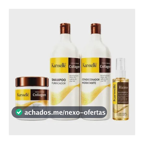 Kit Karssellé Shampoo 1l + Condicionador 1l + Máscara 500g +