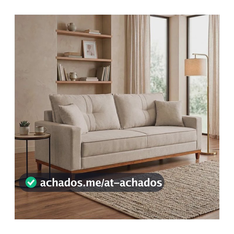 Sofá Living Malibu 230cm Bege Bouclê King House
