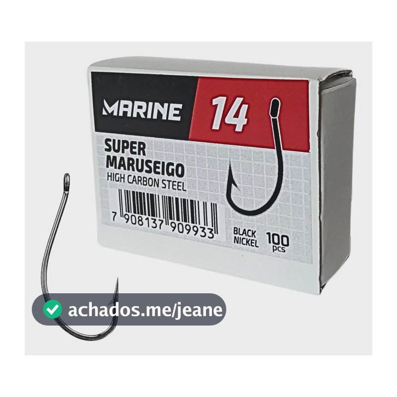 Caixa Anzol Super Maruseigo N 14 Marine 100 Unidades Pesca